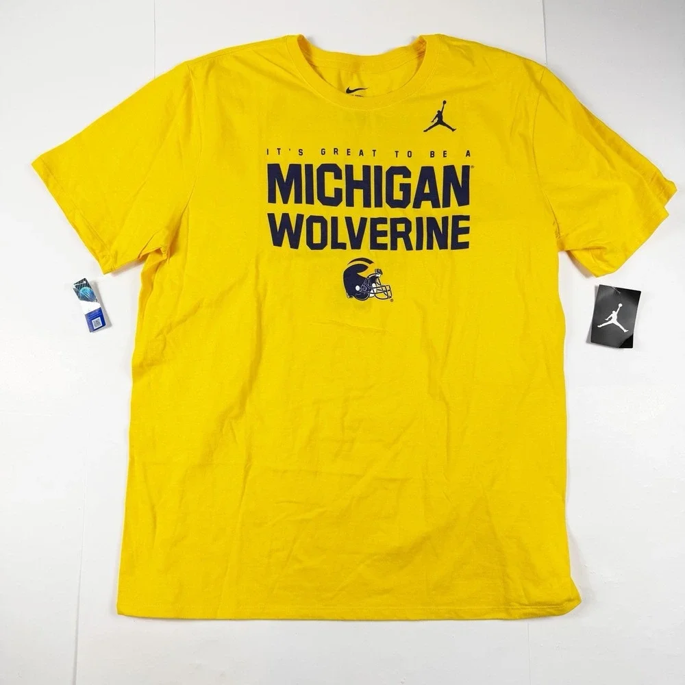 Nike Men's Michigan Wolverines Football 2018 Yellow Blue‎ Jordan XL